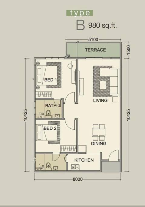 126 Kempas Utama Two Room Condominium 新山 外观 照片